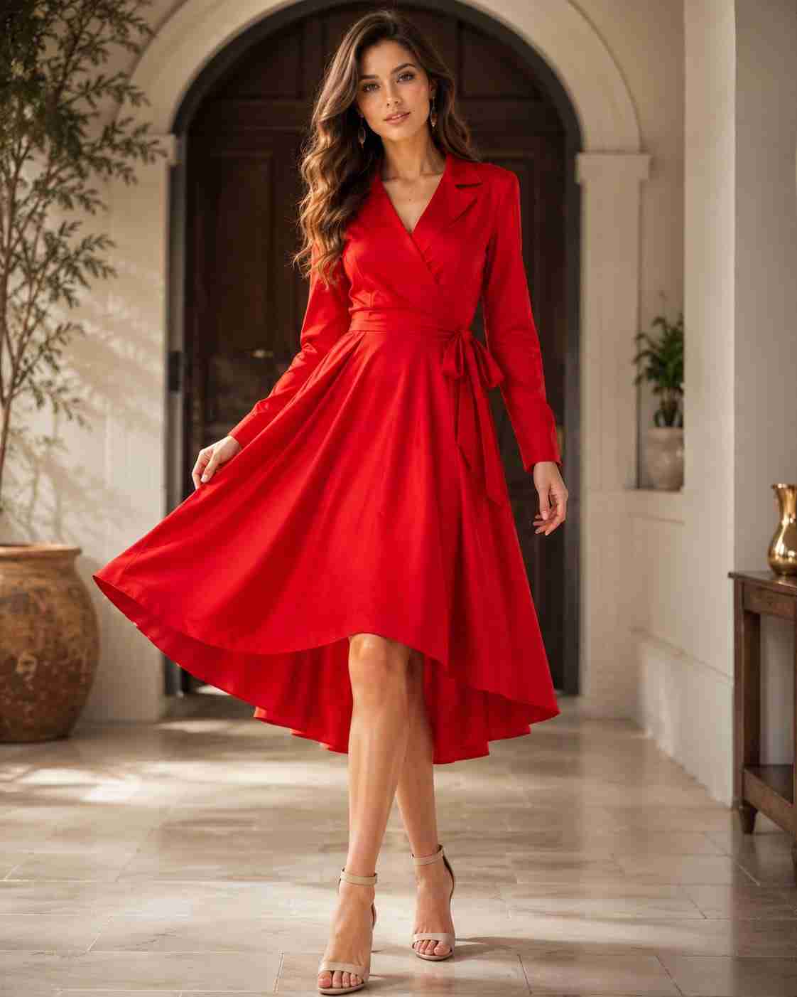 Liying red frock